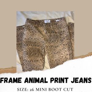FRAME Denim Crop Mini Boot Animal Print Jeans
